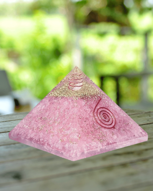 Rose Quartz Orgone Pyramid